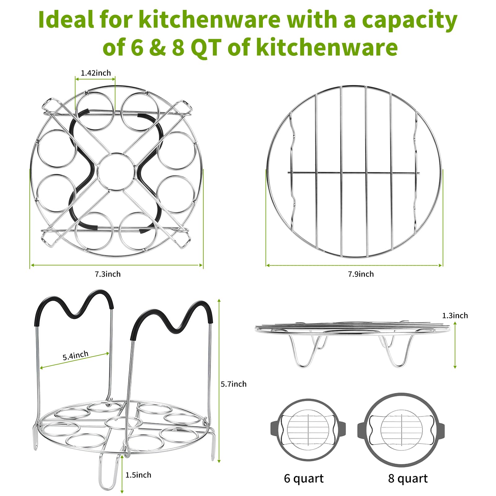 Hosimay stainless-steel pot trivet without handles provides sturdy support for lifting and cooling