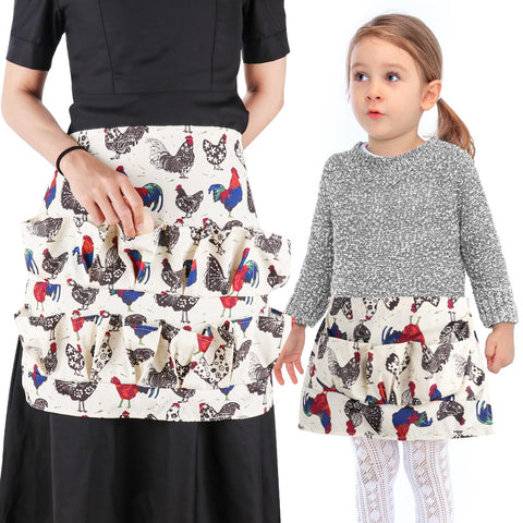 Hossmily egg apron with adult 12 pockets keeps eggs organized during collection.