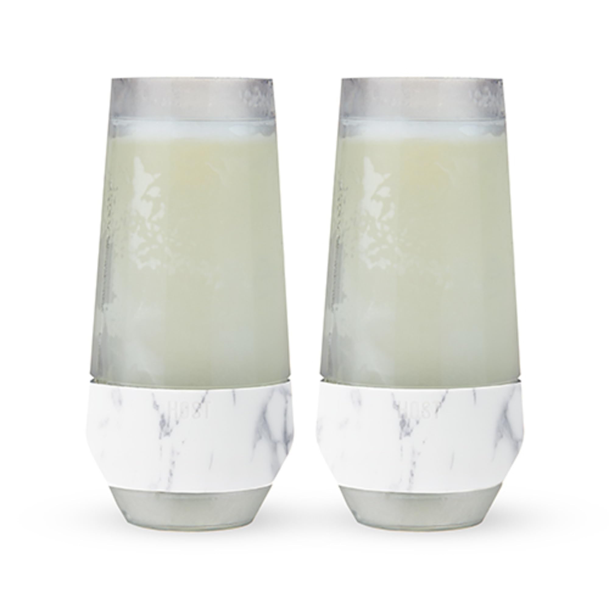Host Champagne Freeze 9oz glasses, sleek stemless design for bubbly cooling.