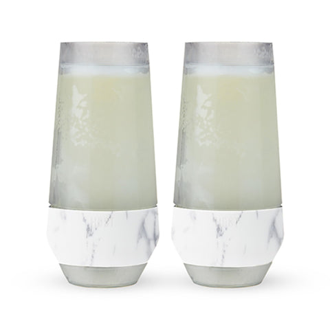 Host Champagne Freeze 9oz glasses, sleek stemless design for bubbly cooling.