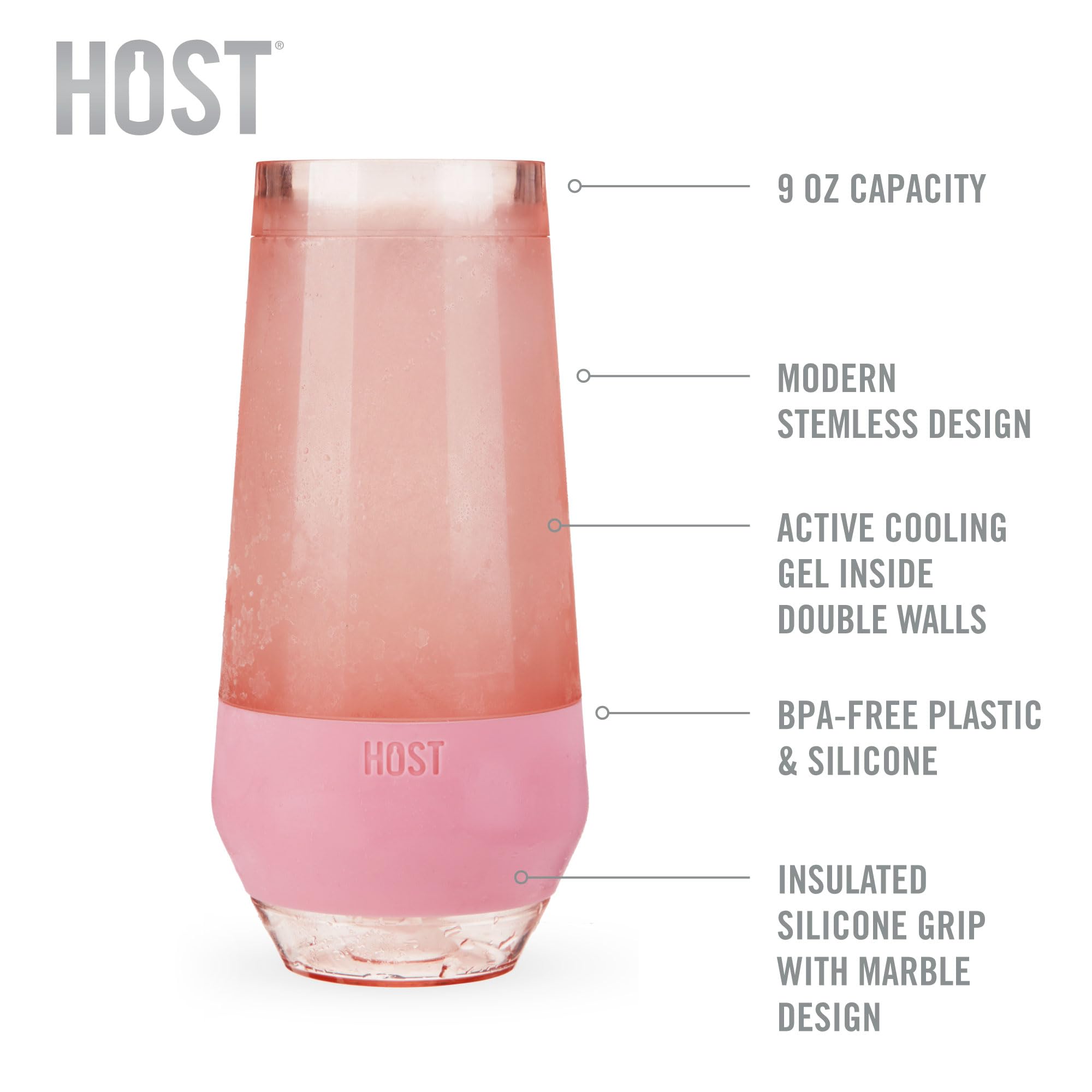 Sleek kitchen setup with HOST Champagne Freeze tumblers ready to chill