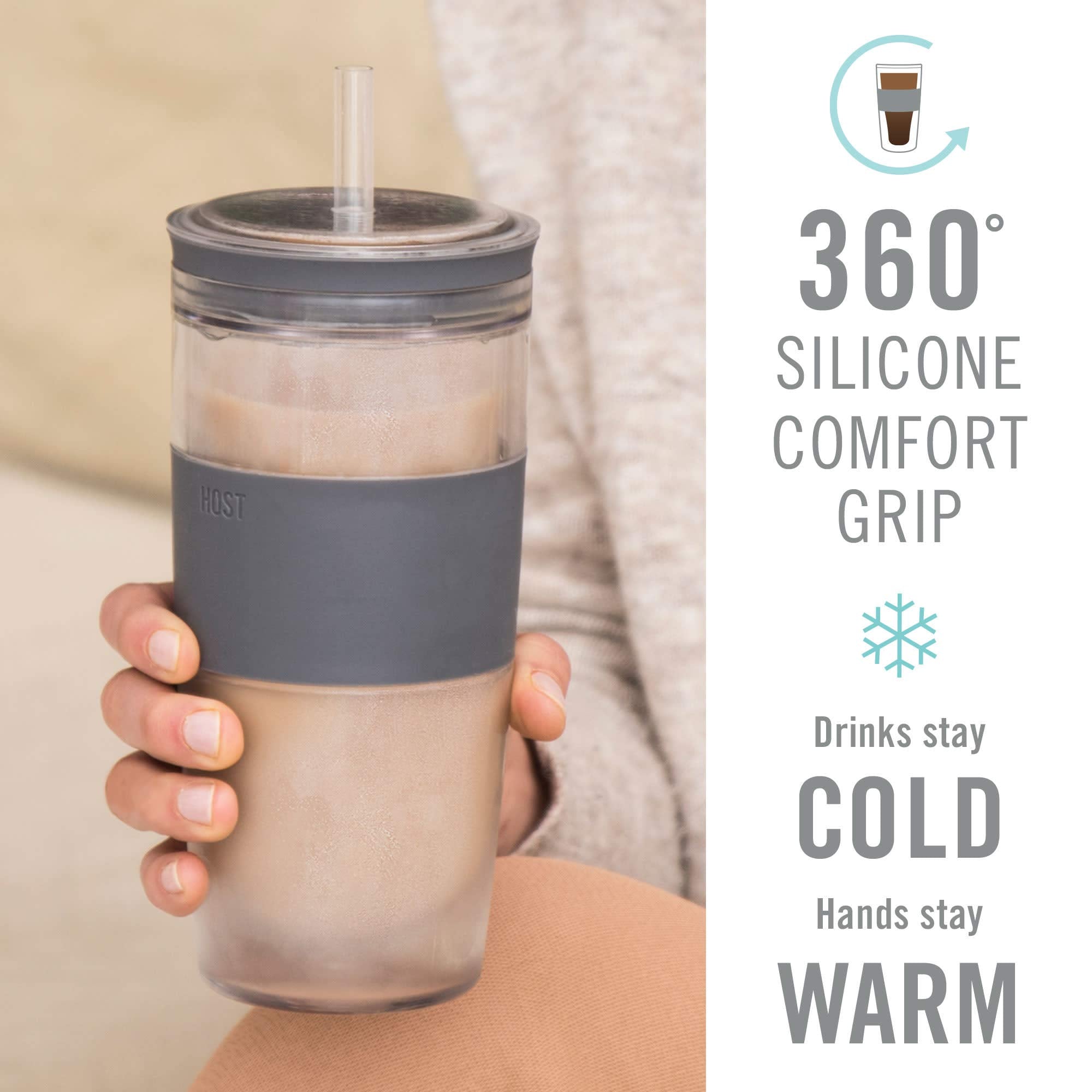 Host silicone-band grip offers comfortable sipping during outdoor use.