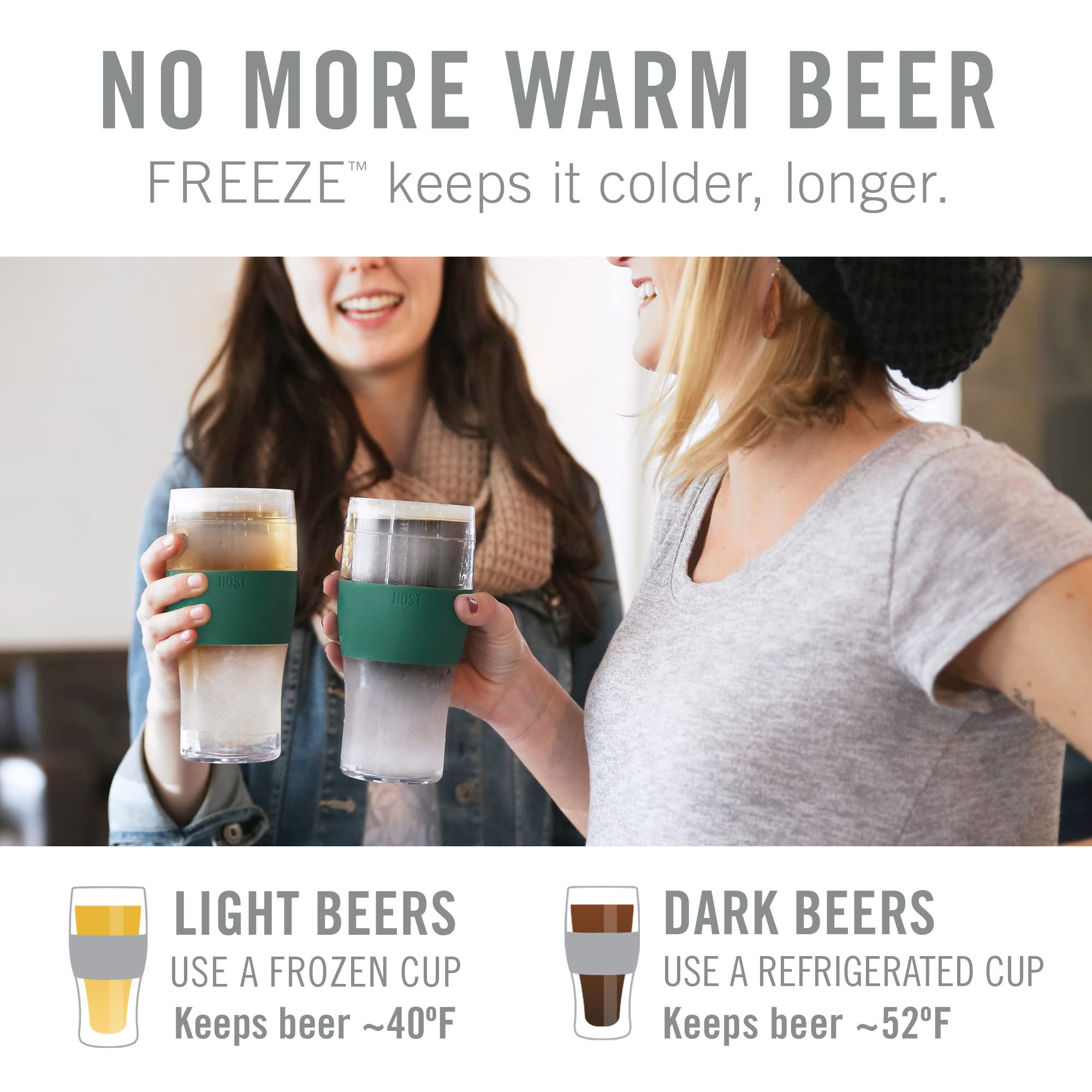 Host Freeze glass with active cooling gel technology enhances chill levels.