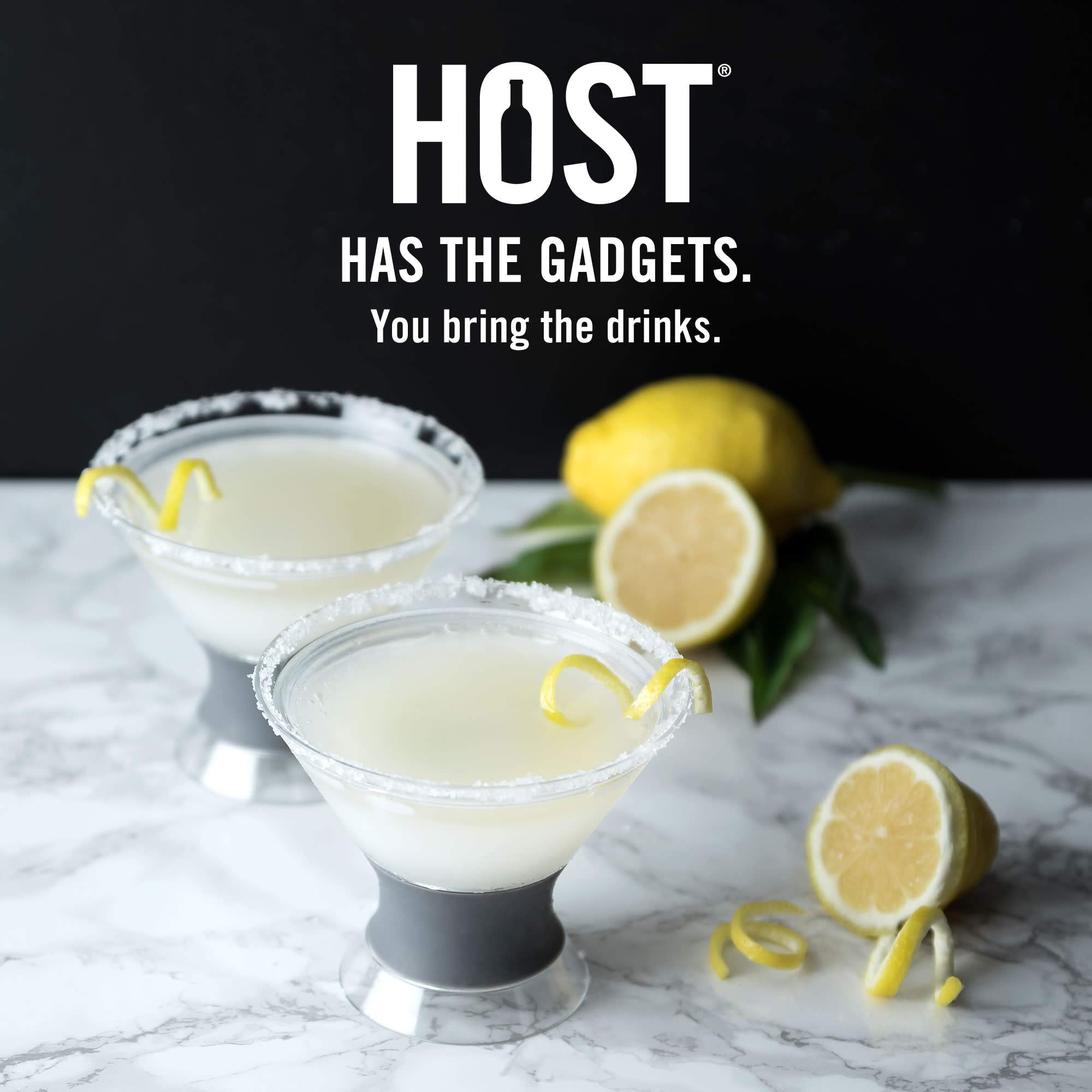 Host Freeze BPA-free plastic construction ensures sturdy, reusable glassware.