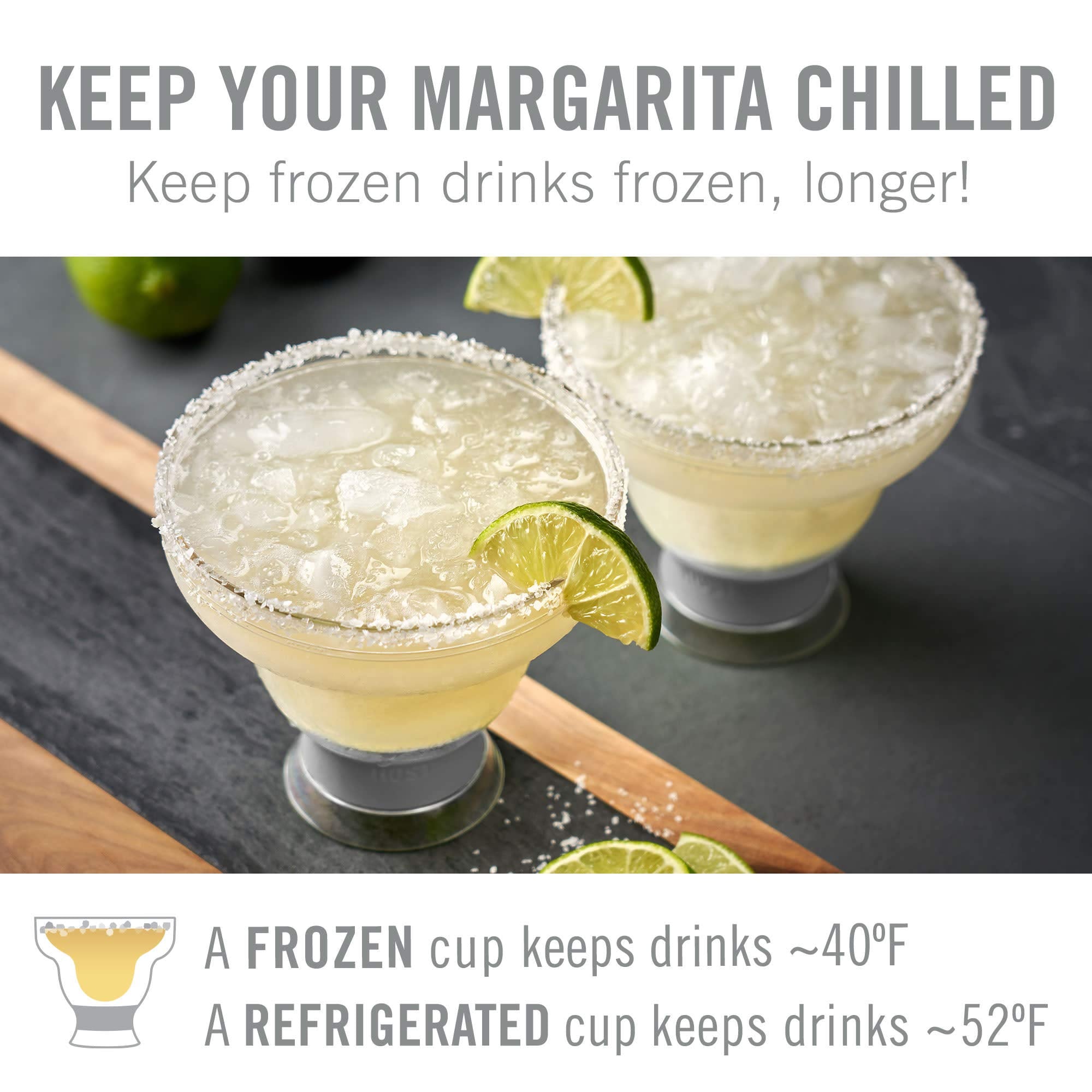 Host FREEZE double-wall margarita cups in green maintain chill