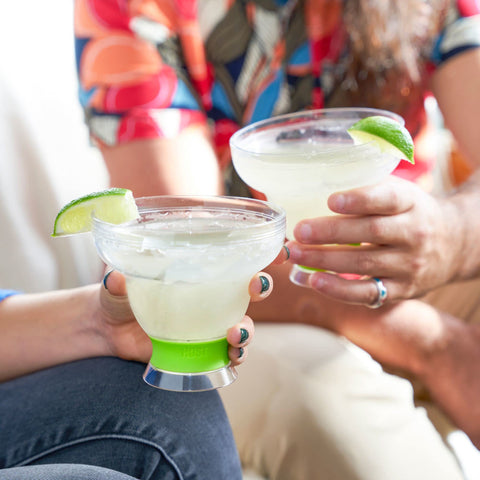 Host FREEZE stemless margarita glasses offer a modern home bar look