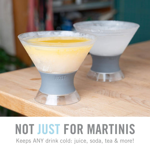 Host Freeze stemless martini glass showcasing elegant, versatile, classic cocktail use.