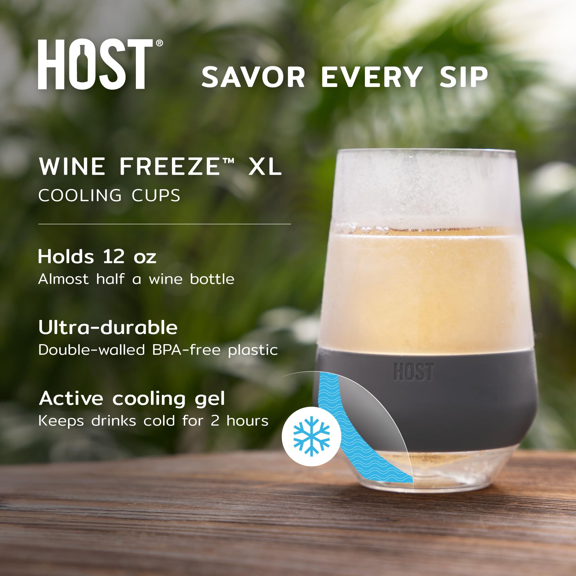 HOST Freeze XL side view highlights easy, comfortable grip with silicone band