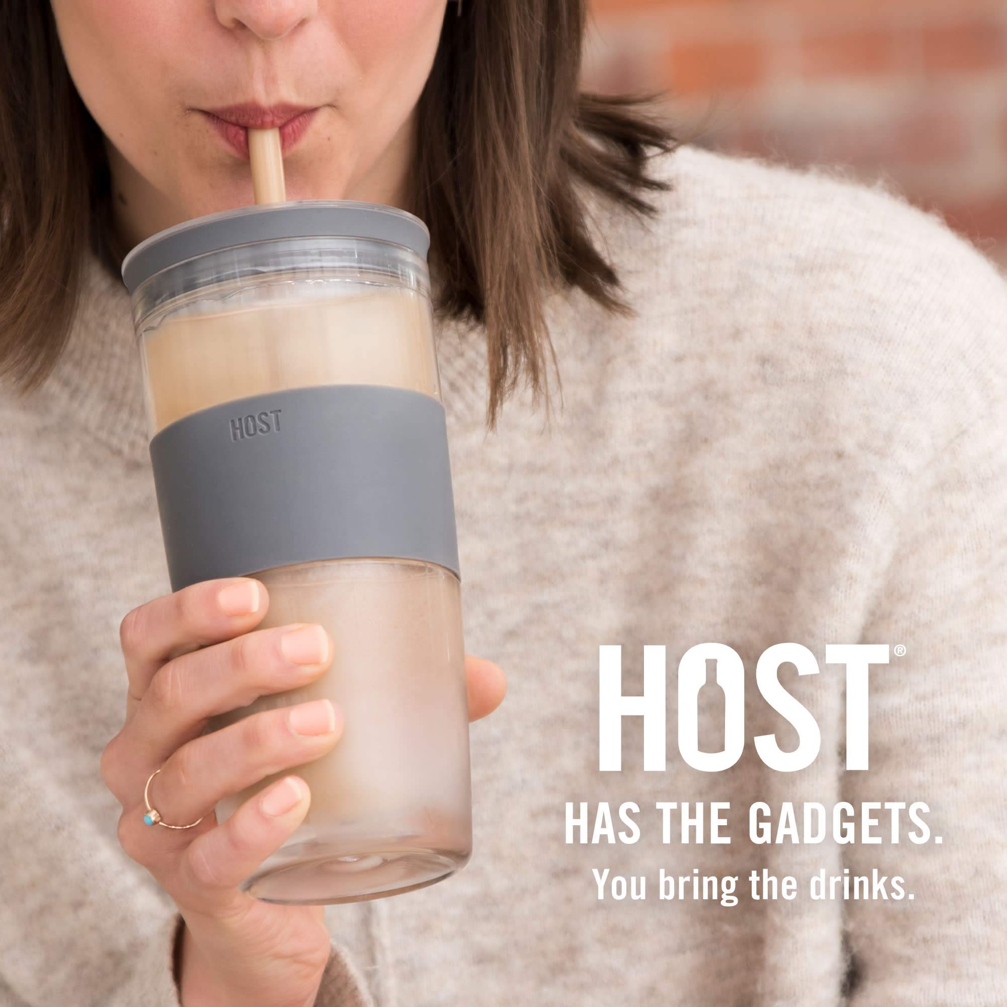 Host straw and lid included for easy, mess-free on-the-go sipping.