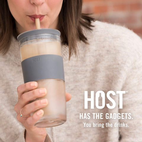 Host straw and lid included for easy, mess-free on-the-go sipping.