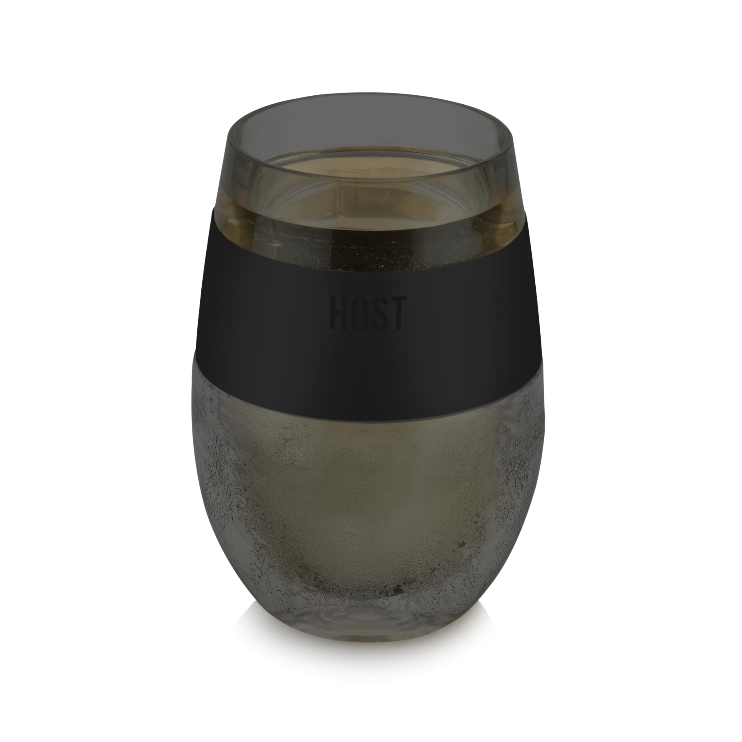 Host Wine Freeze cup front view showing stemless design for easy handling.