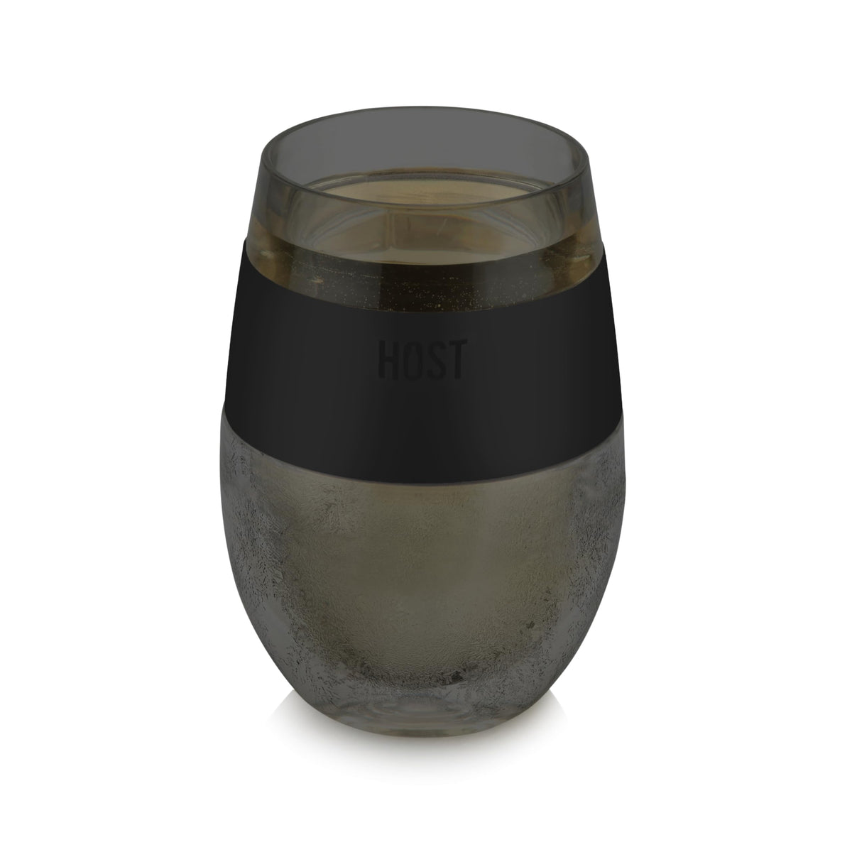 Host Wine Freeze cup front view showing stemless design for easy handling.