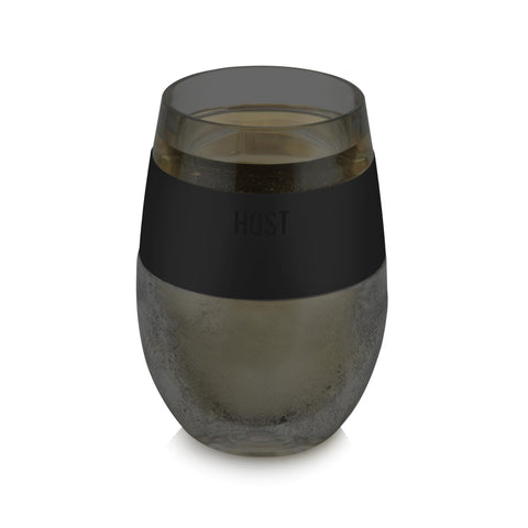 Host Wine Freeze cup front view showing stemless design for easy handling.