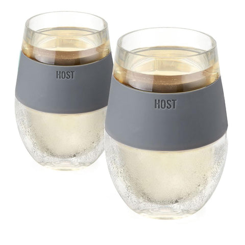 Host Wine Freeze Cup set of 2 shows a stemless silhouette for elegant serving and cooling