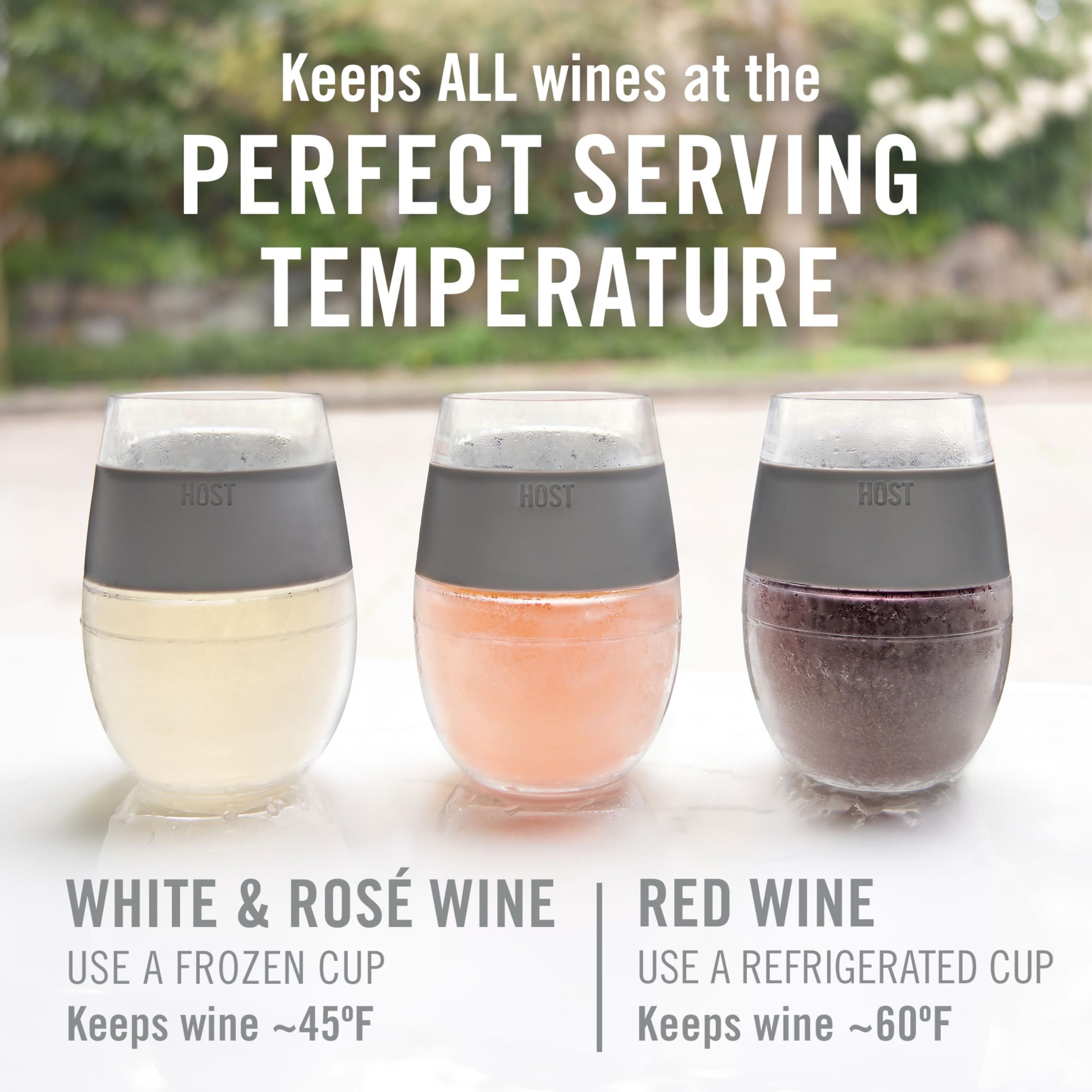 Host Wine Freeze Cup Set Mint double-wall design keeps wine cool longer