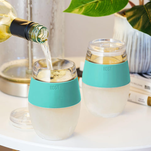 Host Wine Freeze Cup Set Mint perfect for white wine cold serving