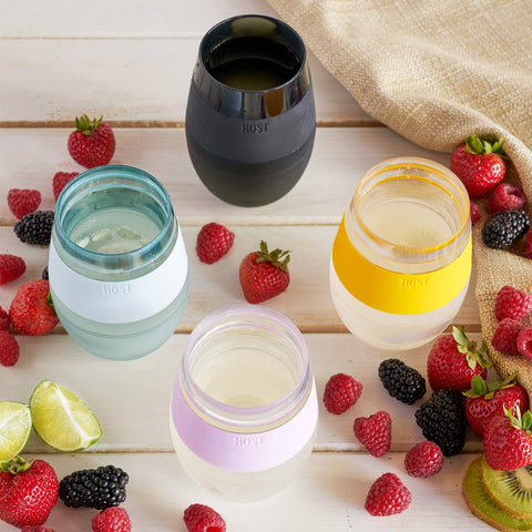 Host Wine Freeze cup silicone band close-up highlights grip comfort.