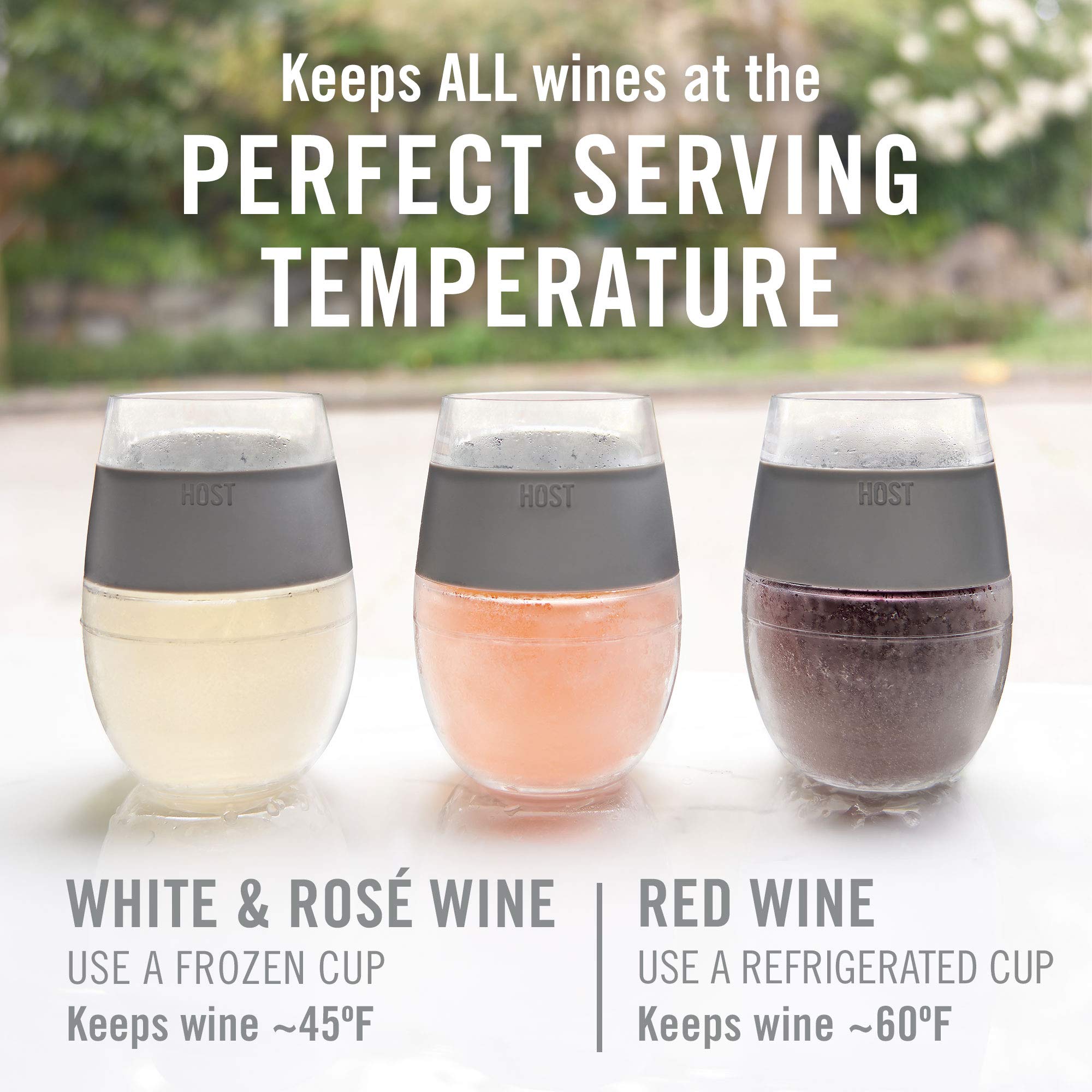 Host Wine Freeze cup white wine use delivers crisp, cool serving.