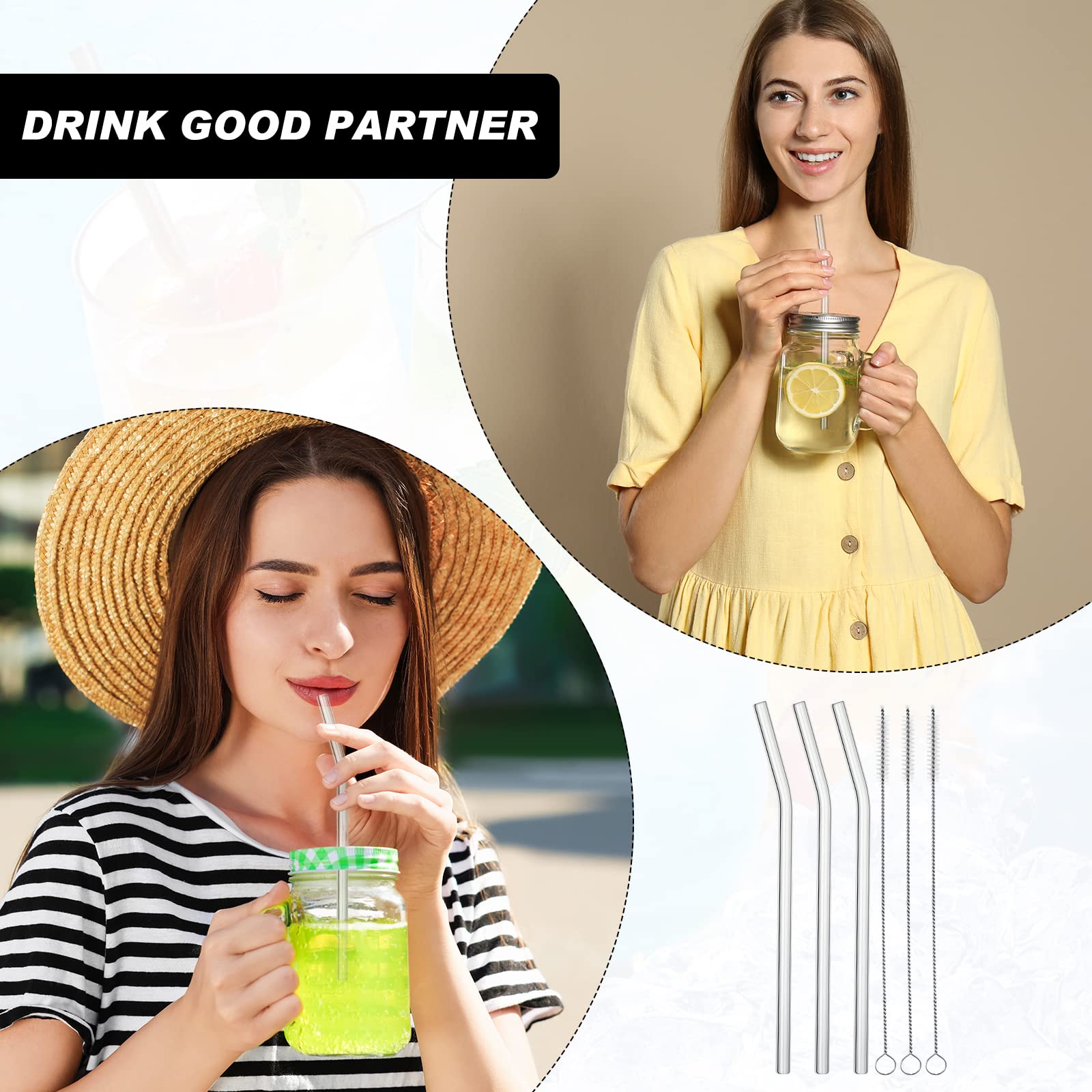 Hosuly reusable glass straw kit designed for travel and everyday gatherings
