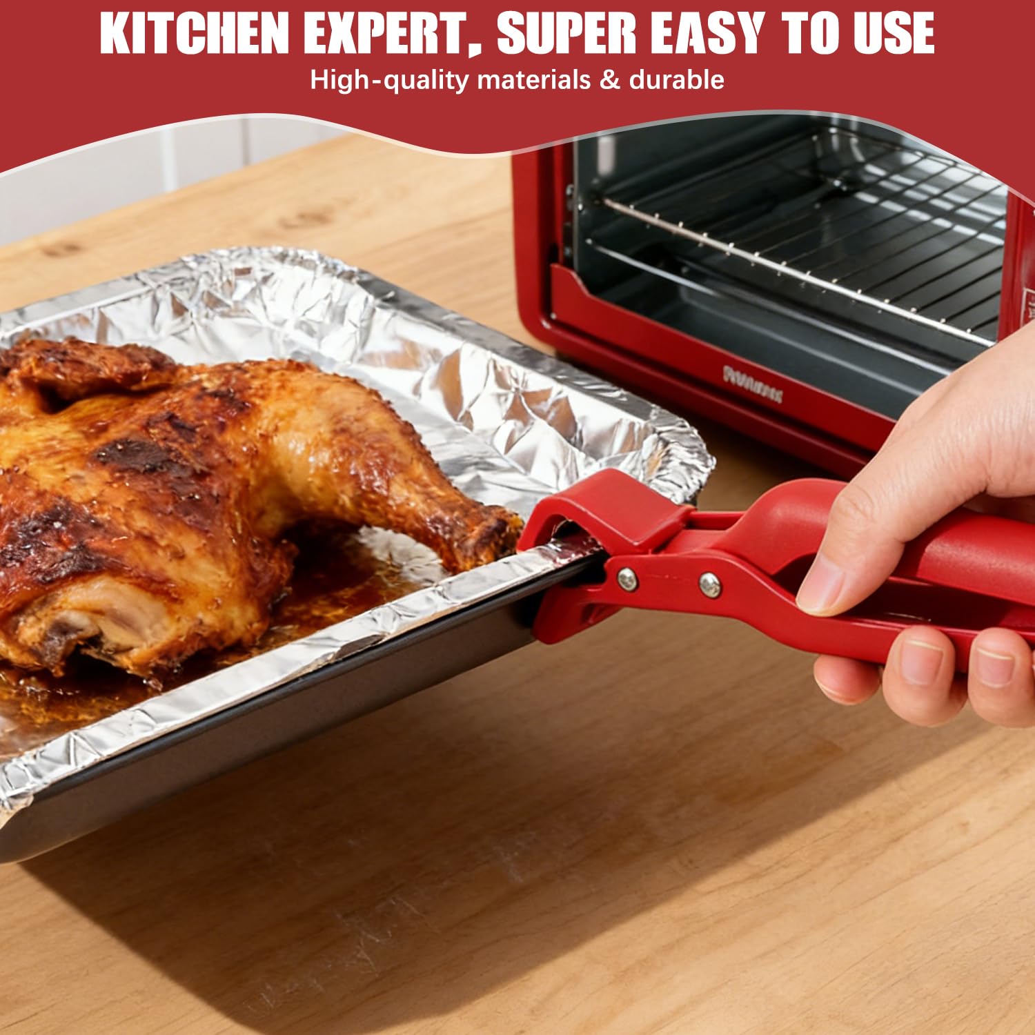 4PCS Hot Plate Gripper Tongs one-handed use frees the other hand