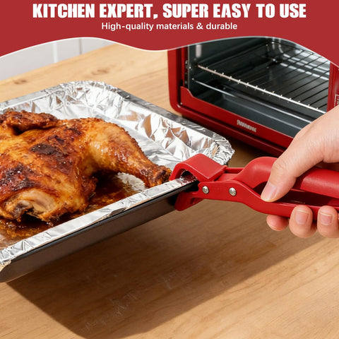 4PCS Hot Plate Gripper Tongs one-handed use frees the other hand