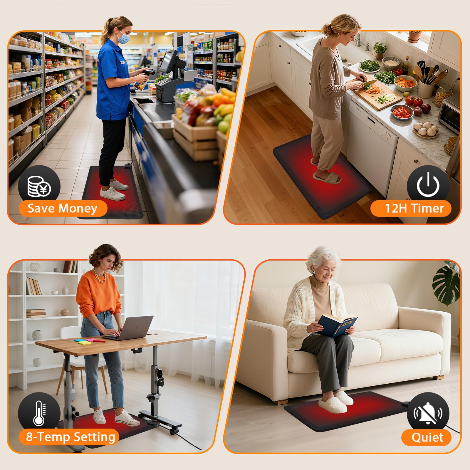 HotCalyto ergonomic 1.2-inch foam pad supports daily tasks.