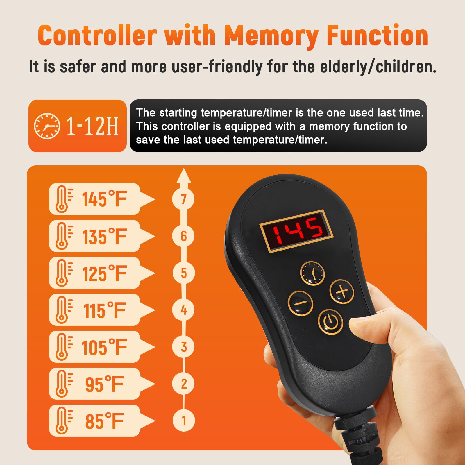 HotCalyto memory-foam thickness 1.6 inch image shows thick, supportive padding.