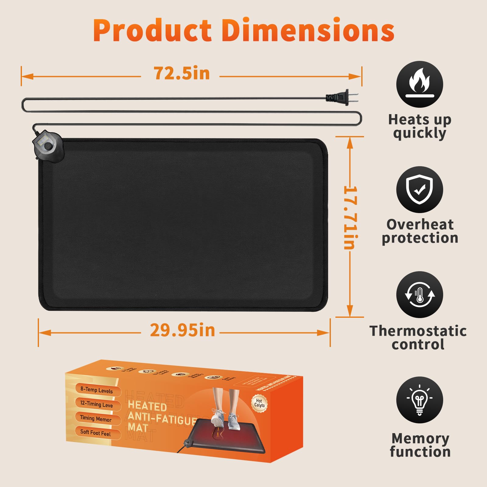 HotCalyto waterproof surface is easy to wipe clean.
