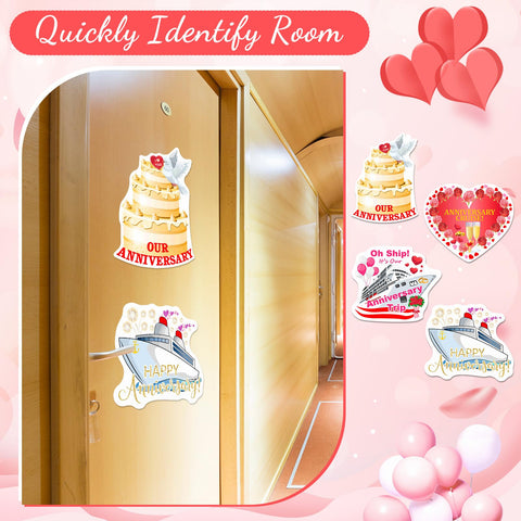 Hoteam anniversary cruise magnet in bright colors to brighten any cabin door.