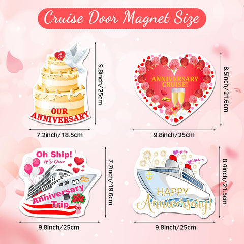 Hoteam anniversary cruise magnet featuring cake motif for festive door decoration.
