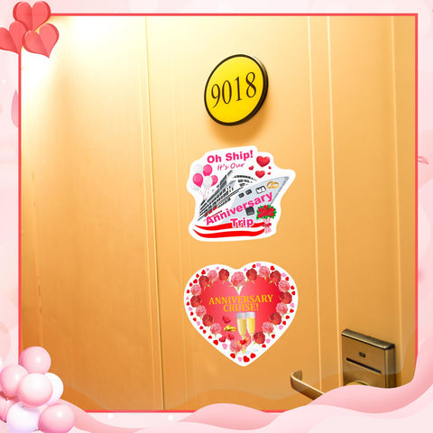 Hoteam anniversary cruise magnet with rose motif for romantic ambiance.