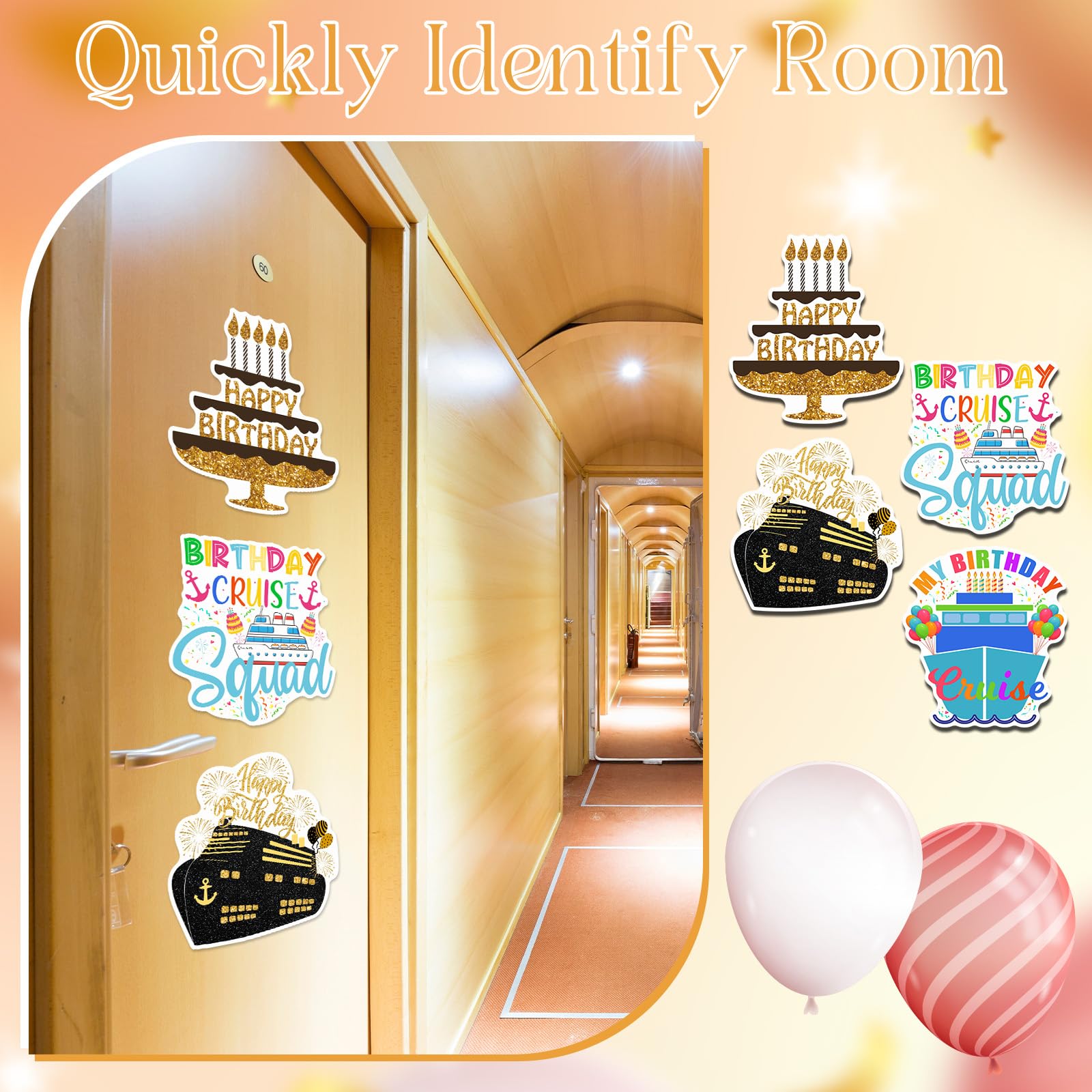 Hoteam balloon magnet brightens a cabin door with a playful theme