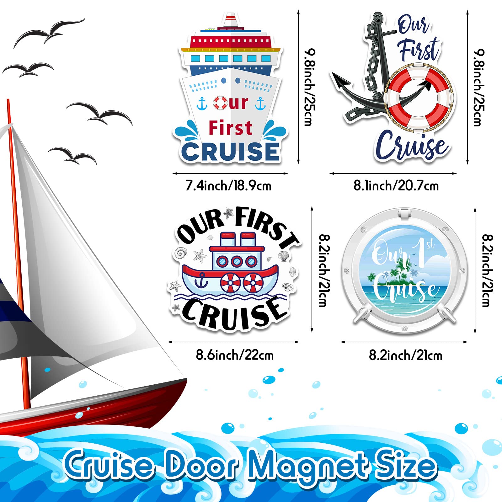 Hoteam nautical anchor magnet for cruise cabin at-a-glance identification