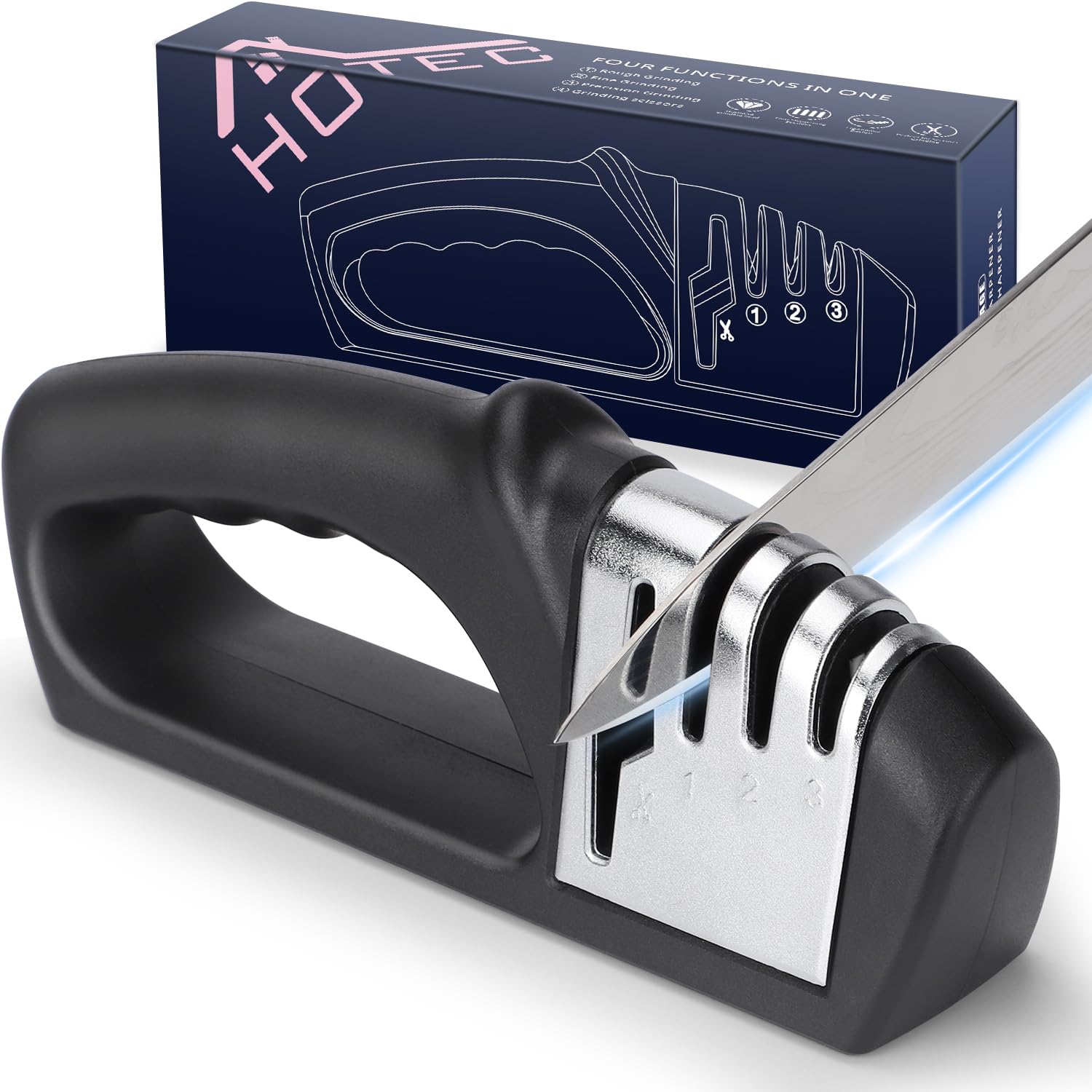 HOTEC 4in1 sharpener stage one tungsten carbide for quick edge restoration.