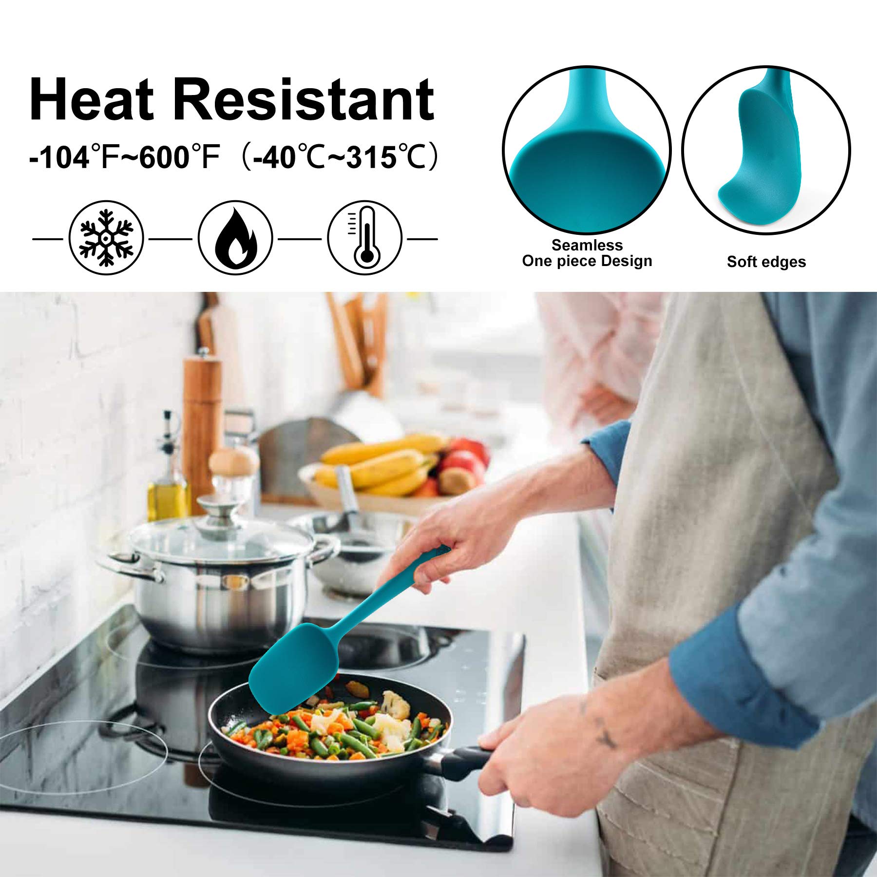 HOTEC dishwasher-safe silicone utensils provide quick cleanup after meals.