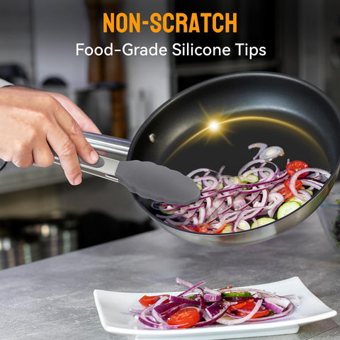 Hotec dishwasher-safe tongs for quick cleanup after cooking.