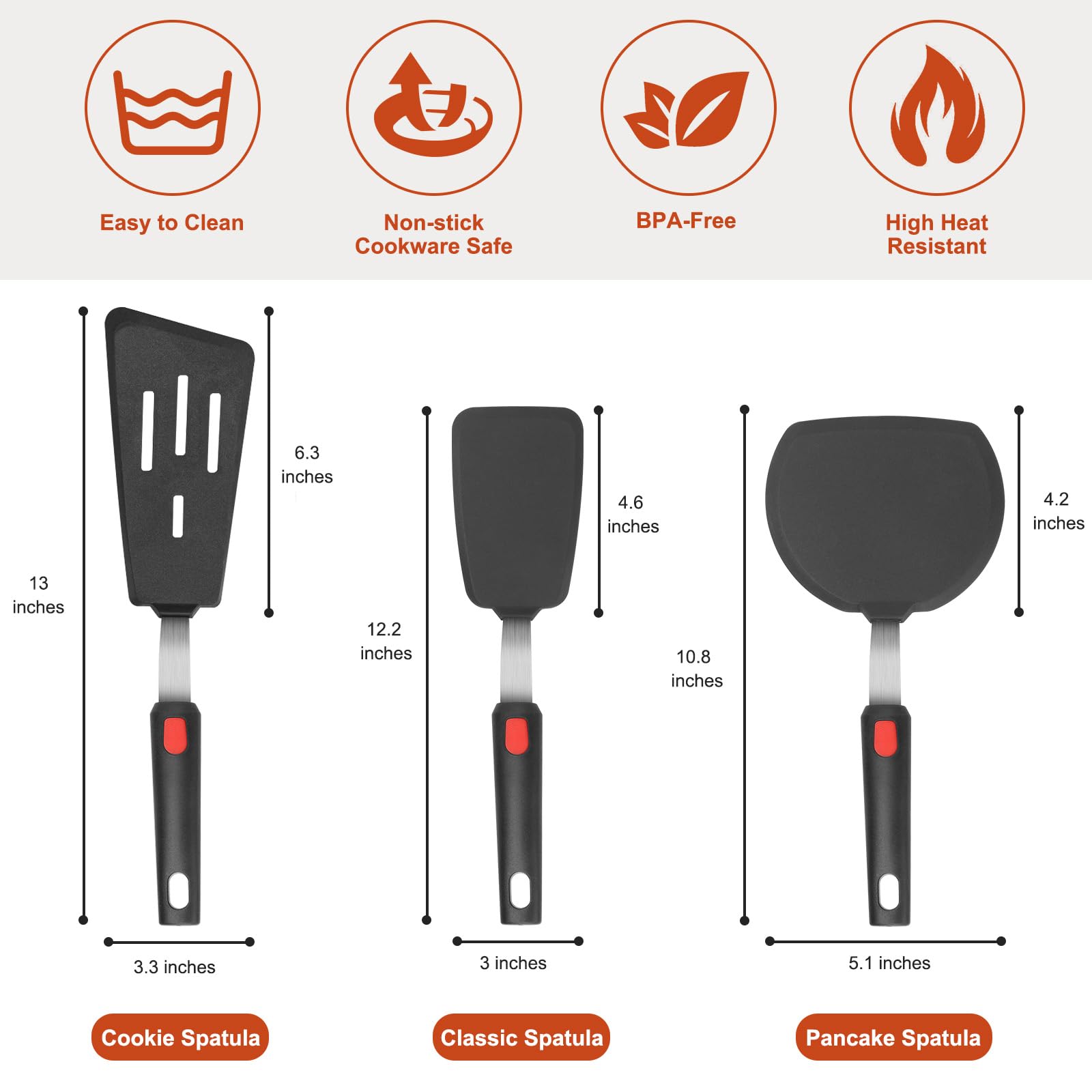 Hotec heat-resistant spatula endures up to 600°F for high-heat cooking