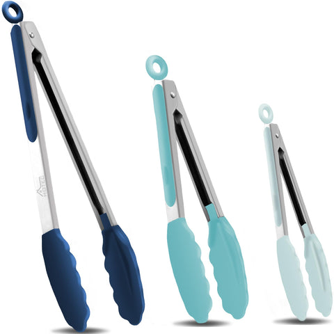HOTEC gradient blue 7-inch tong with locking for compact storage