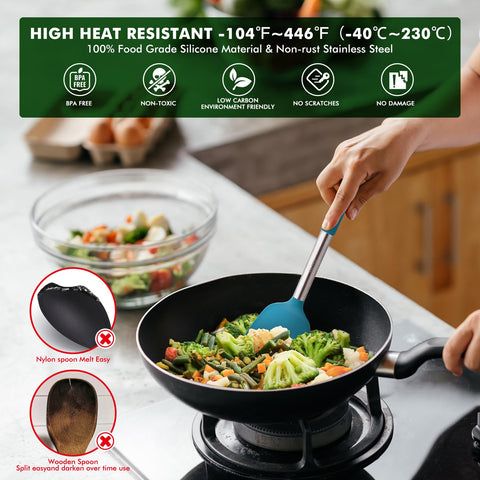 HOTEC spoon spatula combines scraping and stirring in one versatile tool.