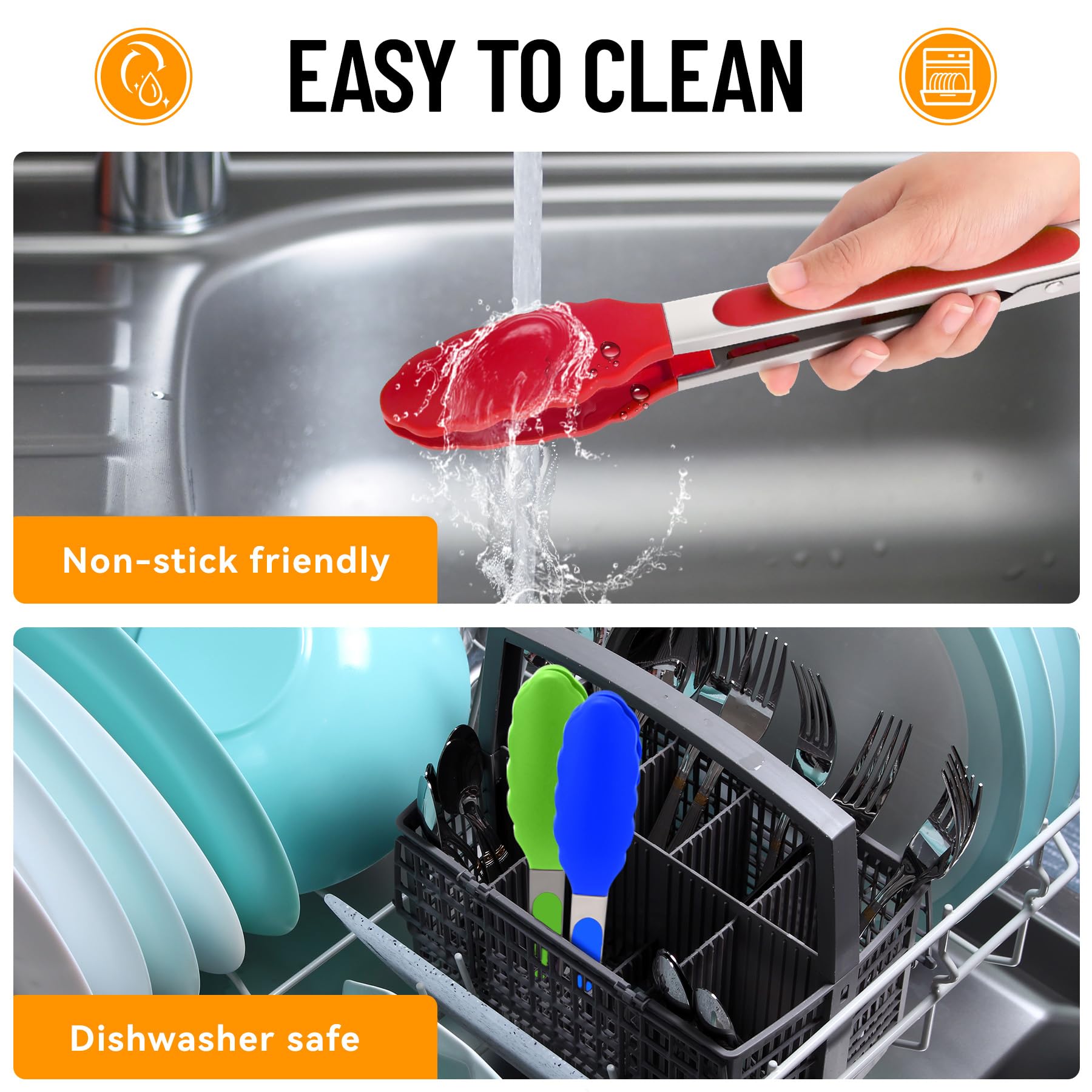Hotec ergonomic handles deliver comfortable grip during cooking and serving.