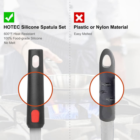 HOTEC silicone head glides under food without scratching nonstick surfaces