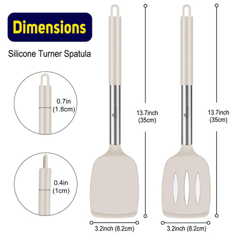 HOTEC silicone spatula set slotted spatula for draining liquids while cooking.