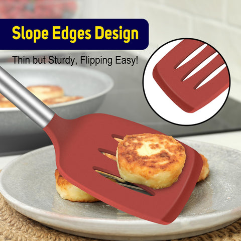 HOTEC dishwasher-safe spatula in red for easy cleaning