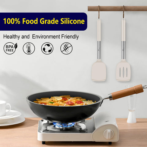 HOTEC silicone spatula 13.7 inch length for versatile kitchen tasks.