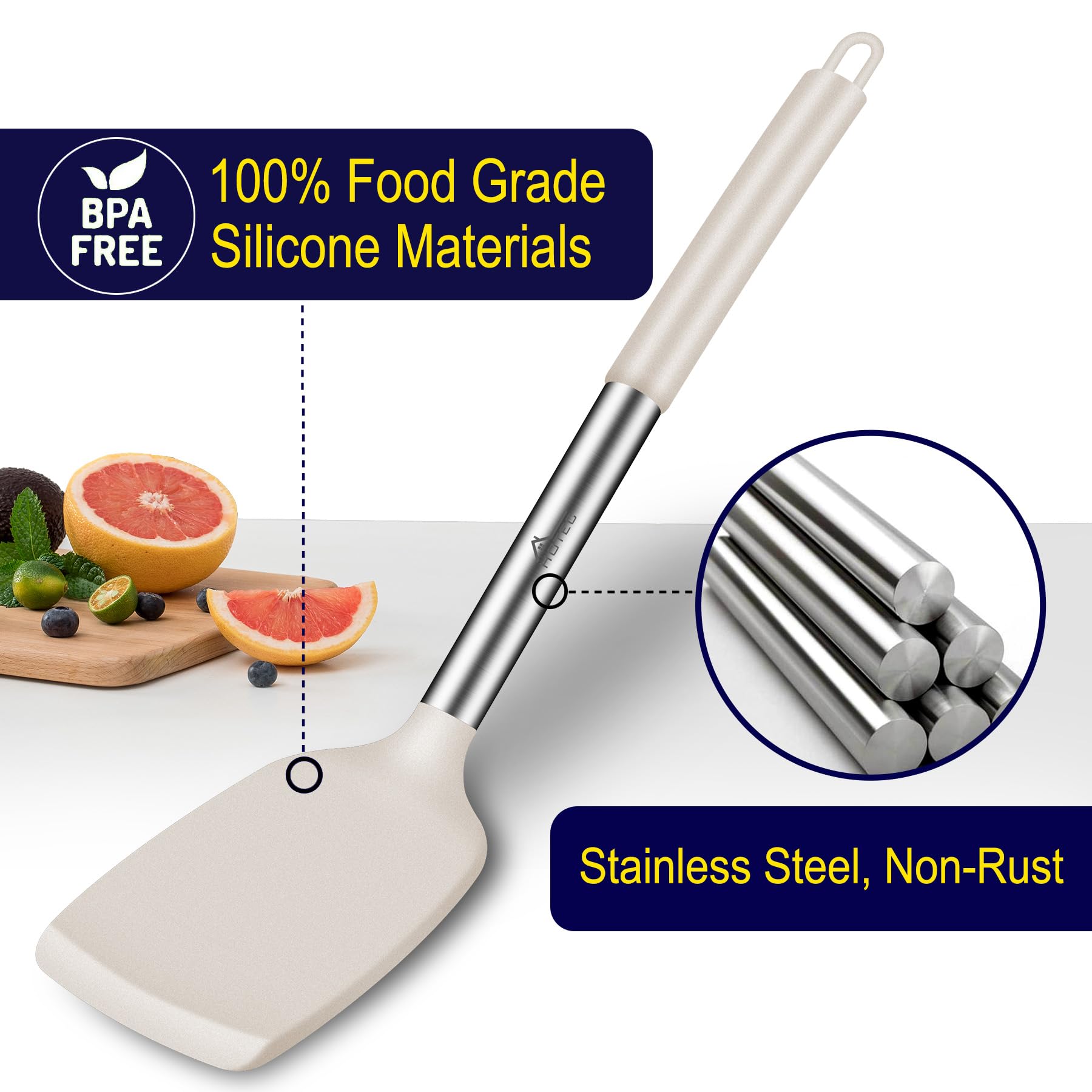 HOTEC silicone spatula heat-resistance-600f for high-heat cooking.