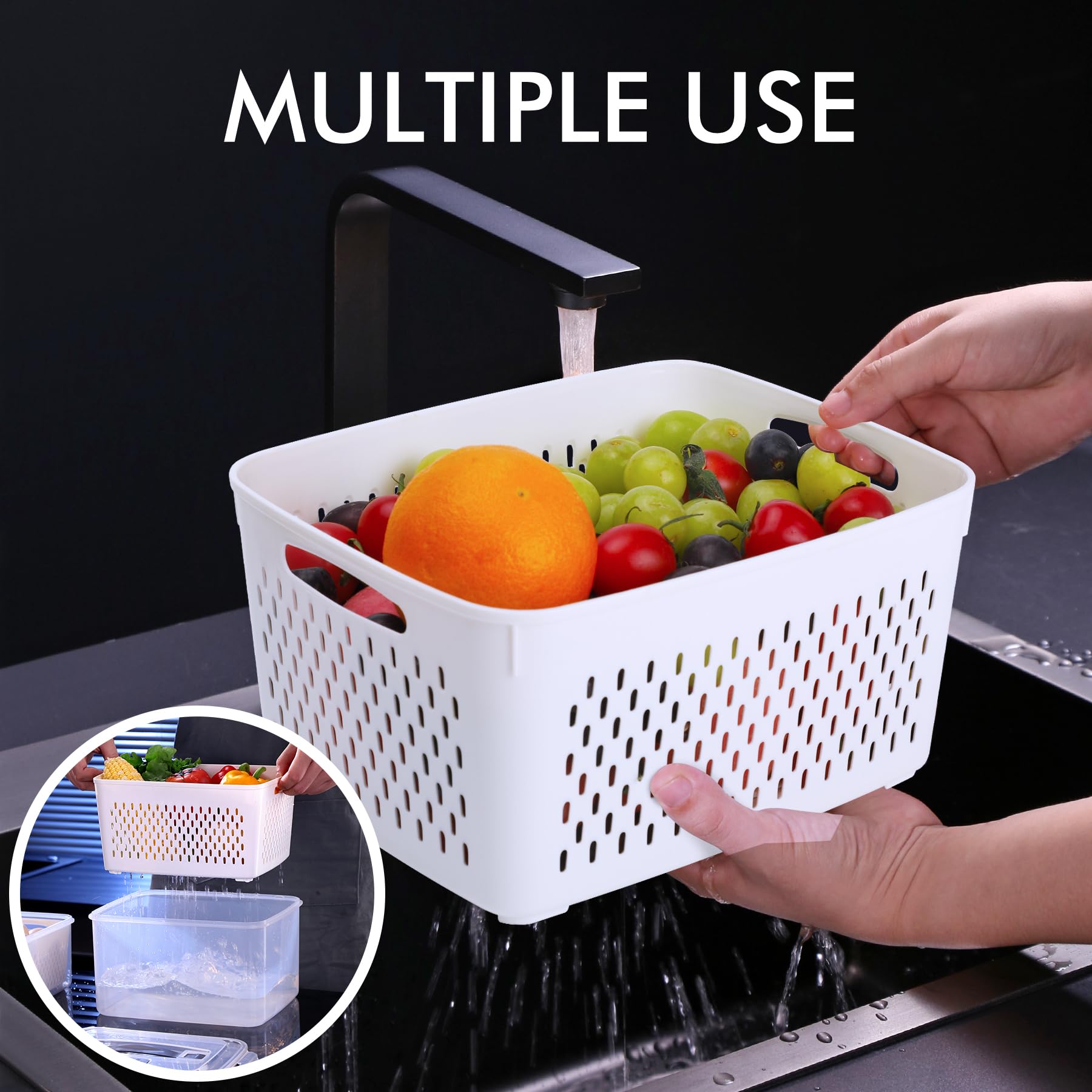 HOTEC stackable design saves fridge and cabinet space.