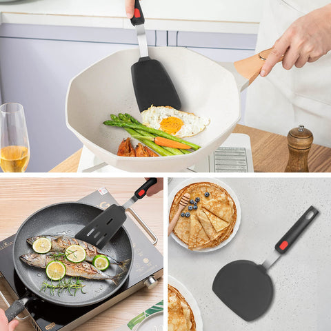 Hotec spatula with stainless-core handle offers a secure, comfortable grip