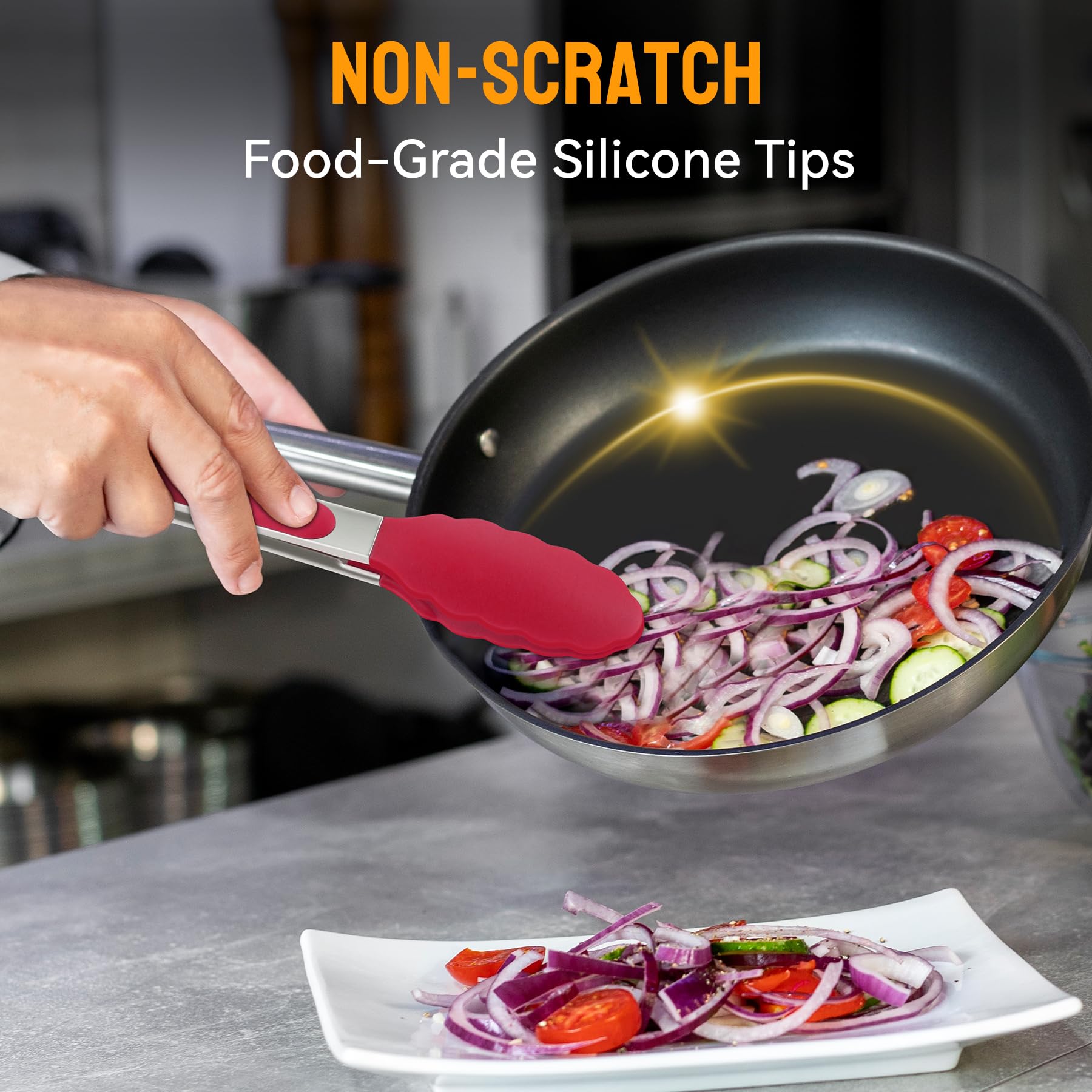 HOTEC ergonomic-handle red provides comfortable non-slip grip.