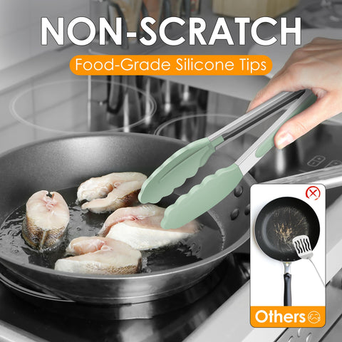 HOTEC green-handle safety design reduces hand fatigue while cooking.