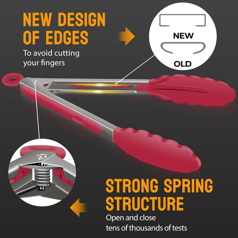 HOTEC silicone tips red protect cookware from scratches during use.